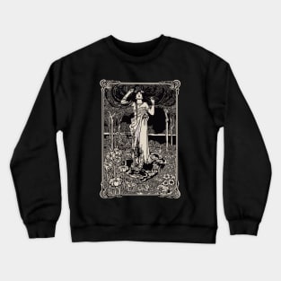 Art Nouveau Lady (black/cream) Crewneck Sweatshirt